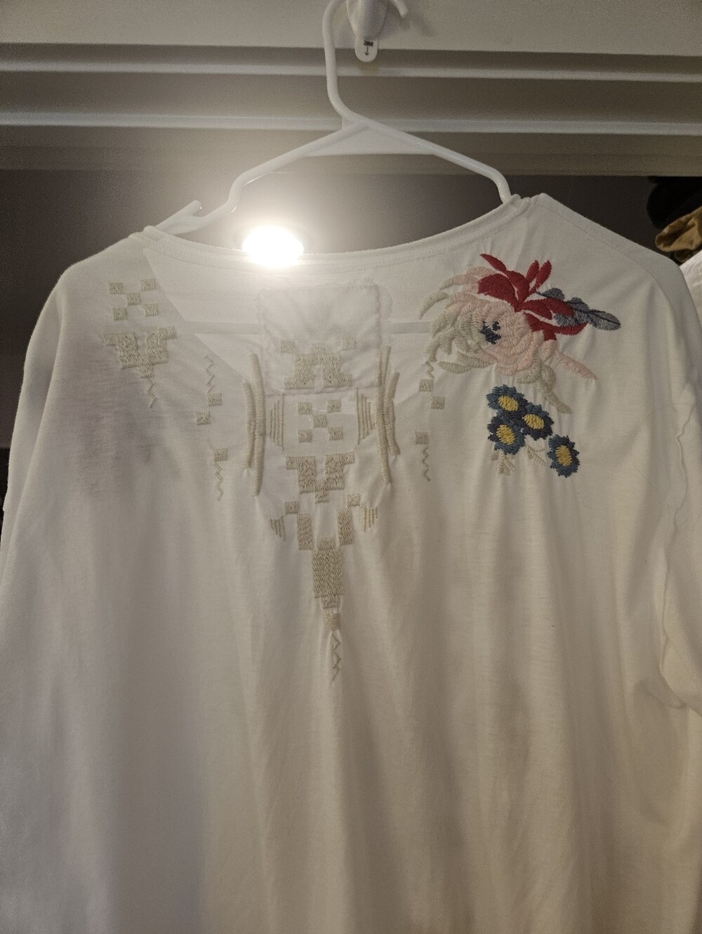 Johnny Was Floral Embroidered  Sheer T Shirt- Medium - Picture 5 of 11